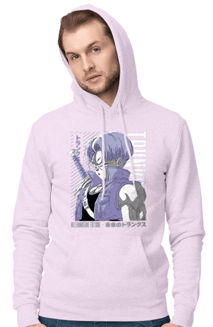 Men's hoodie with prints Dragon Ball Trunks. Anime, dragon ball, manga, trunks, tv series. 2070702