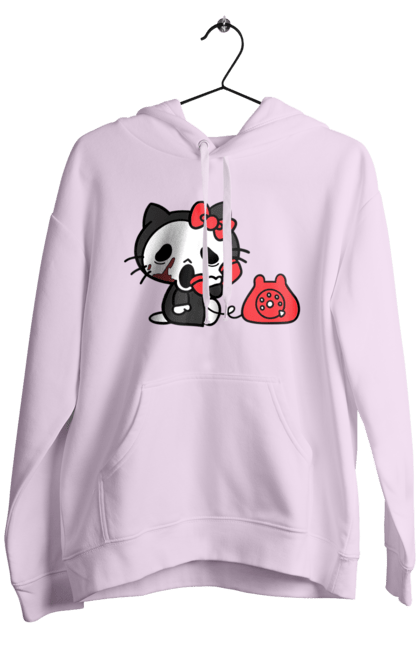 Мужское худи с принтом Хелло Китти Хэллоуин. Halloween, hello kitty, бренд, кот, котенок, персонаж, хелло китти, хэллоуин. 2070702