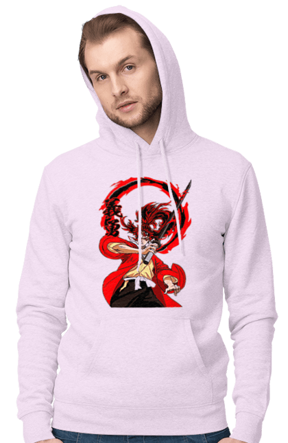 Men's hoodie with prints Demon Slayer Yoriichi Tsugikuni. Anime, demon slayer, manga, tsugikuni, yoriichi, yoriichi tsugikuni. 2070702