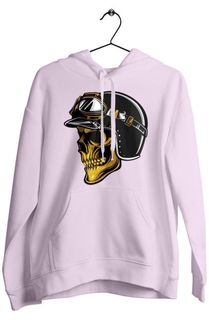 Чоловіче худі з принтом "Череп в мотошоломі". Крутий, очі, череп, шолом. 2070702