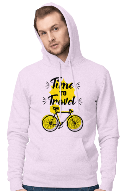 Men`s hoodie with prints Travel Time, Bicycle. Bicycle, time, travel. 2070702