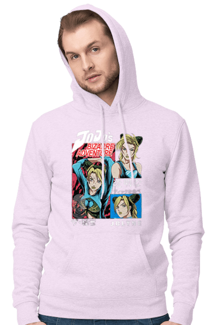 Men's hoodie with prints JOJO Jolyne Cujoh. Anime, jojo, jojo`s bizarre adventure, jojo’s bizarre adventure, jolyne cujoh, manga. 2070702