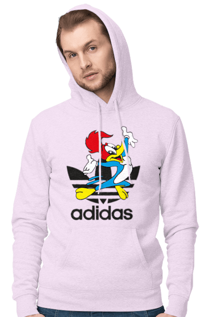 Men's hoodie with prints Adidas Woody Woodpecker. Adidas, adidas, animated series, woody, woody woodpecker. 2070702