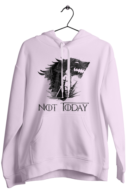 Men's hoodie with prints Game of Thrones Arya. Arya, game, got, not today, stark, starks, thrones, tv show, wolf, wolves. 2070702