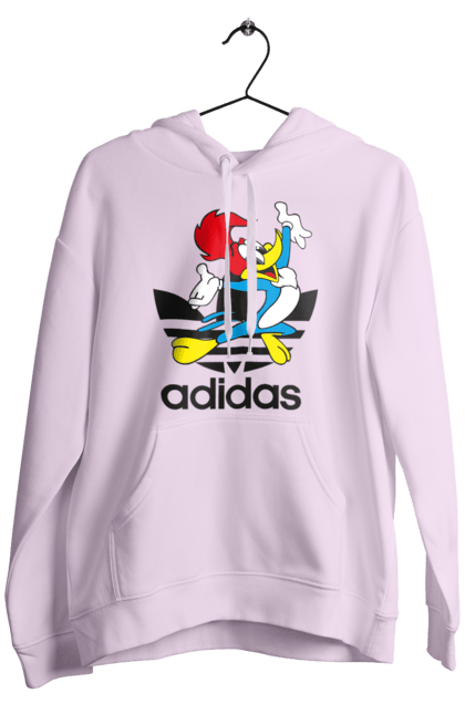 Men's hoodie with prints Adidas Woody Woodpecker. Adidas, adidas, animated series, woody, woody woodpecker. 2070702