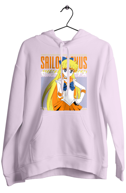 Men's hoodie with prints Sailor Venus. Anime, drama, magical girl, minako aino, sailor moon, sailor venus, tv series. 2070702