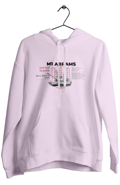 Men`s hoodie with prints M1 Abrams. Abrams, industrious, m1 abrams, tank, weapon. 2070702