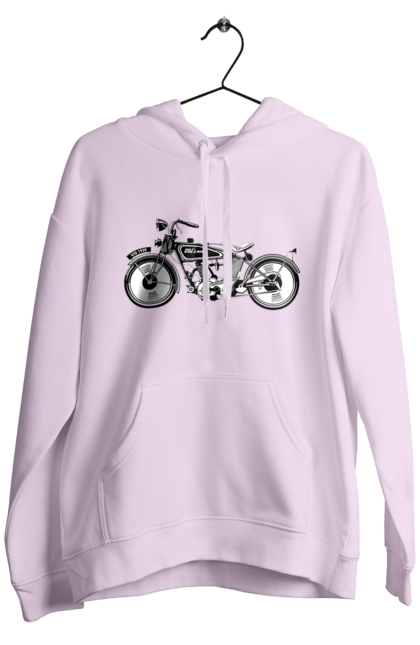 Men`s hoodie with prints Motorcycle Retro. Moto, motorcycle, retro. 2070702
