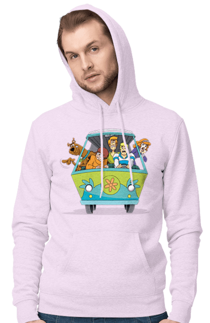 Чоловіче худі з принтом "Скубі Ду, Машина". Авто, мультик, скубі ду, собака. 2070702