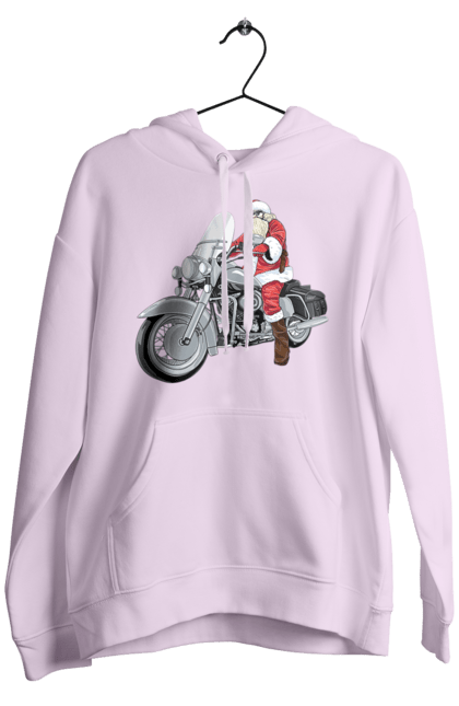Чоловіче худі з принтом "Санта На Мотоциклі". Мотоцикл, новий рік, санта, свято. 2070702