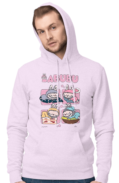 Men`s hoodie with prints Labubu`s Dream. Labubu, toys, weird cute. 2070702