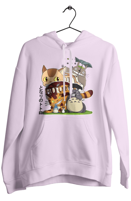 Men's hoodie with prints Totoro. Adventures, anime, comedy drama, fantasy, film, my neighbor totoro, tv series. 2070702