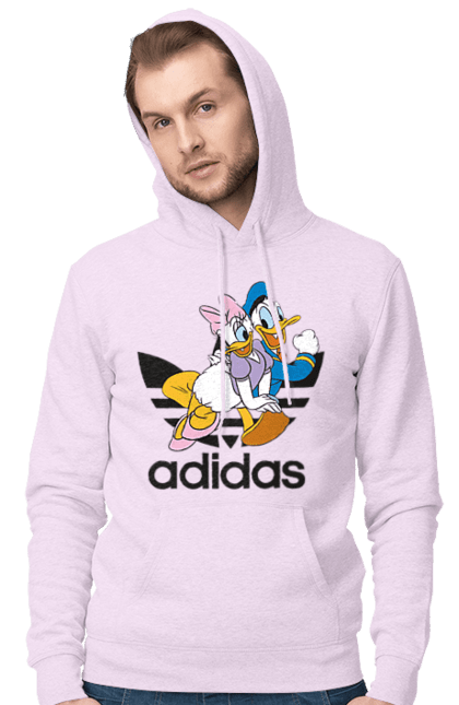 Men's hoodie with prints Adidas Donald Duck. Adidas, animated series, cartoon, daisy duck, donald duck. 2070702