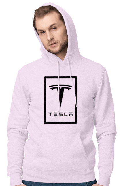 Men`s hoodie with prints Tesla. Tesla. 2070702