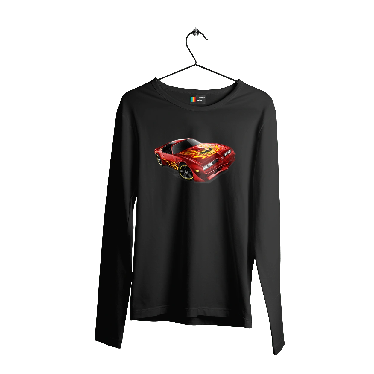 The car is red, high speed