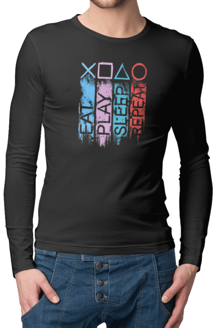 Чоловічий лонгслів з принтом "Геймпад". Playstation, sony, геймпад, гра, джостик. 2070702