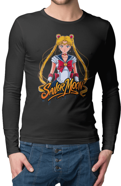 Men's longsleeve with prints Sailor Moon. Anime, drama, magical girl, sailor moon, tv series, usagi tsukino. 2070702