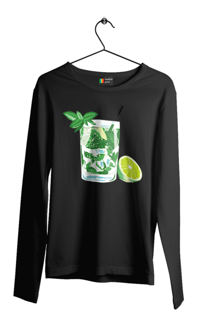 Men`s longsleeve with prints Mojito And Lemon Drink. Drink, lemon, mojito. 2070702
