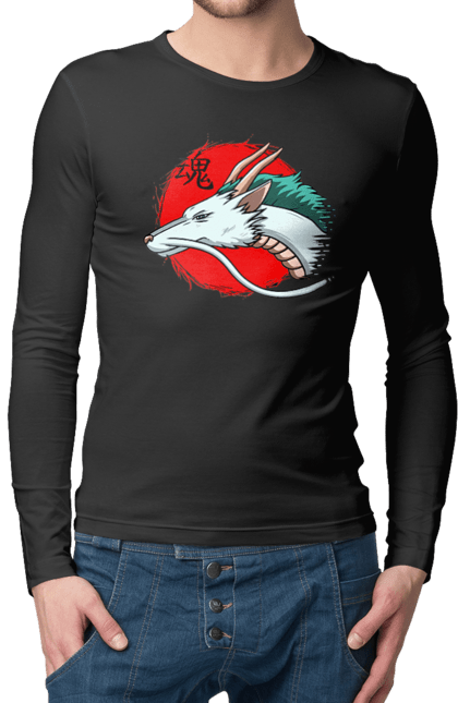 Men's longsleeve with prints Spirited Away Haku. Dragon, haku, spirited away, studio ghibli. 2070702