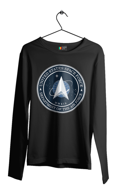 Men's longsleeve with prints United States Space Force. Emblem, political, politics, space, space force, space travel, united states, ussf. 2070702