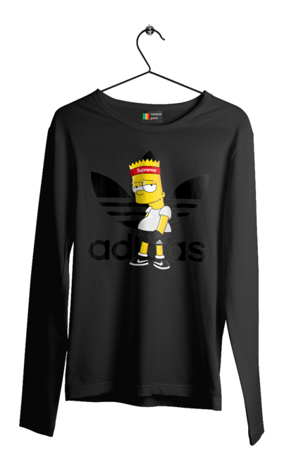 Чоловічій лонгслів з принтом "Adidas Барт". Adidas, bart, адідас, барт, мультфільм, серіал, сімпсон. 2070702