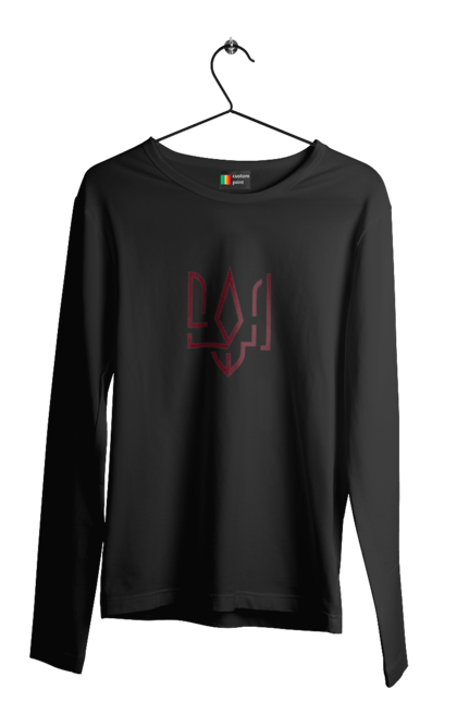 Чоловічий лонгслів з принтом "Тризуб мінімалізм". Герб, герб україни, патріотичне, україна, українська символіка, українське. 2070702