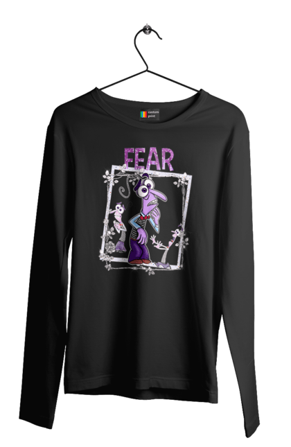 Men's longsleeve with prints Inside Out Fear. Cartoon, emotions, fear, inside out, pixar. 2070702