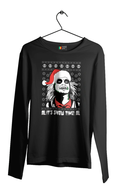 Чоловічий лонгслів з принтом "Бітлджюс". Beetlejuice, ghost, tim burton, warner bros, бітлджюс, жах, комедія, привид, тім бертон, фільм. 2070702