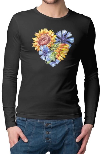 The heart is sunflowers and violets