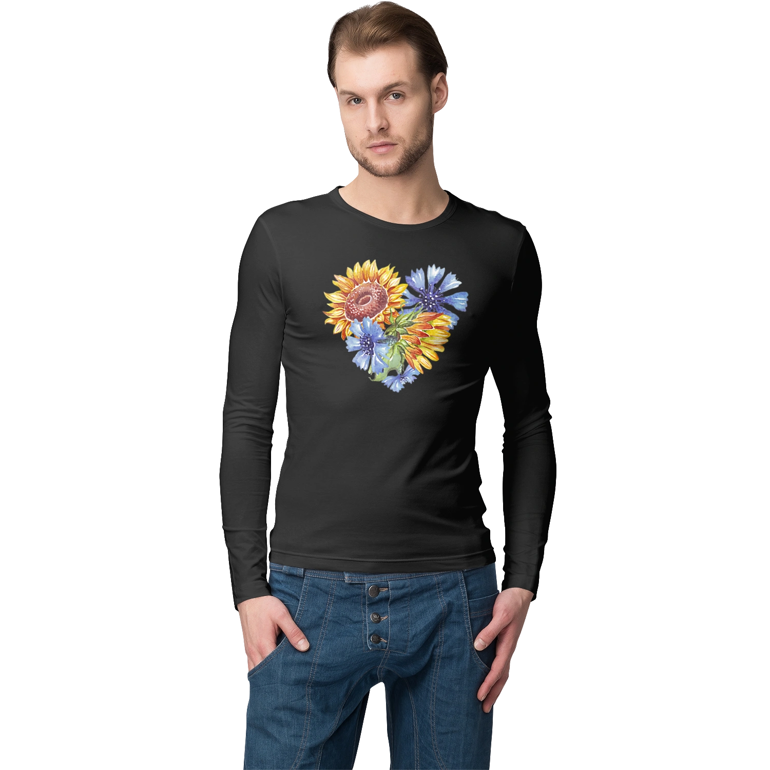 The heart is sunflowers and violets