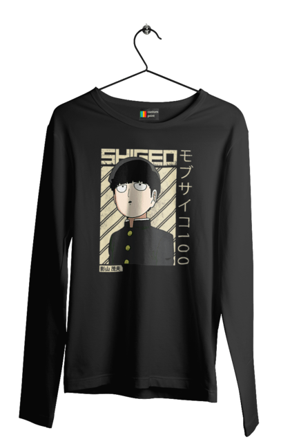 Men's longsleeve with prints Mob Psycho 100. Anime, manga, mob, mob psycho 100, shigeo kageyama. 2070702