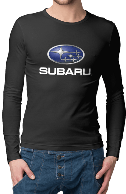 Чоловічий лонгслів з принтом "Subaru". Авто, логотип, субару. 2070702