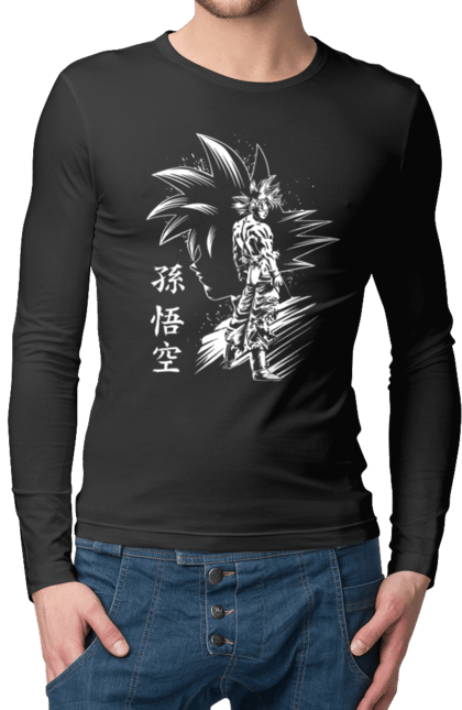 Men's longsleeve with prints Dragon Ball Son Goku. Anime, dragon ball, goku, manga, son goku, tv series. 2070702