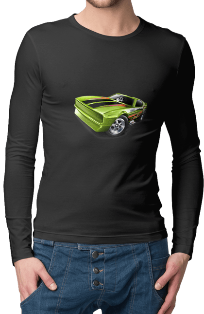 Чоловічий лонгслів з принтом "Спорткар". Авто, автомобіль, кастом, машина, потужне авто, спорткар. 2070702