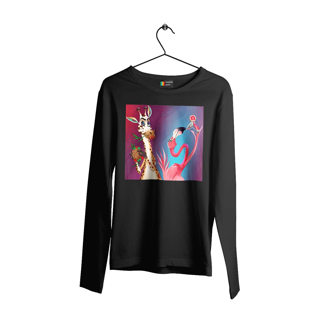 Giraffe And Flamingo At The Party