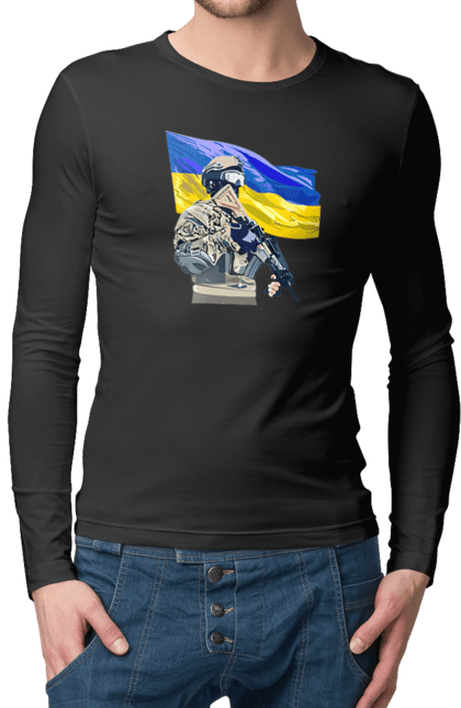 Men`s longsleeve with prints Armed Forces | Flag 2070702
