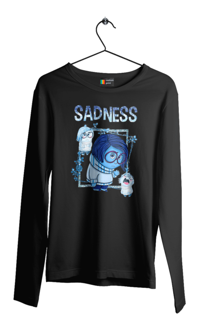 Men's longsleeve with prints Inside Out Sadness. Cartoon, emotions, inside out, pixar, sadness. 2070702