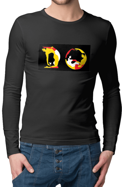 Чоловічий лонгслів з принтом "Розтяжка По Дорослому". Пози, розтяжка. 2070702