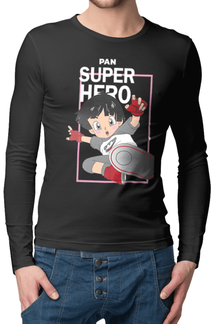 Men's longsleeve with prints Dragon Ball Super Pan. Anime, dragon ball, dragon ball super, dragon ball: super, dragonball super hero, lady, pan. 2070702