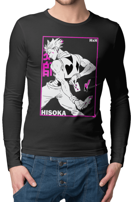 Чоловічій лонгслів з принтом "Hunter x Hunter Хісока". Hisoka, hunter x hunter, аніме, антагоніст, манга, персонаж, хісока. 2070702