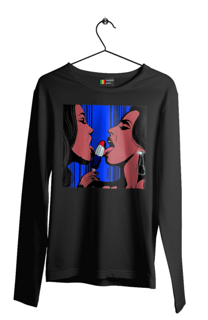 Чоловічий лонгслів з принтом "Дівчата Лижуть Морозиво". Лізатт, смоктати. 2070702