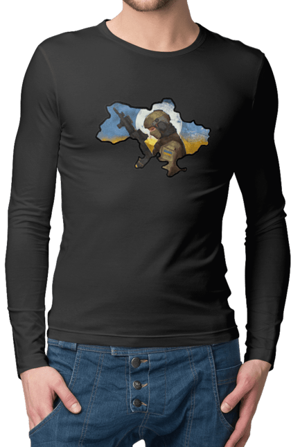 Чоловічий лонгслів з принтом "Слава ЗСУ". Вільна нація, воля, героям слава, мир, свобода, слава зсу, слава україні, україна, чисте небо, щасливі люди. 2070702