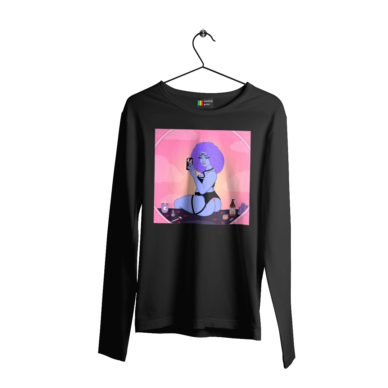 Purple Girl Photo In The Mirror