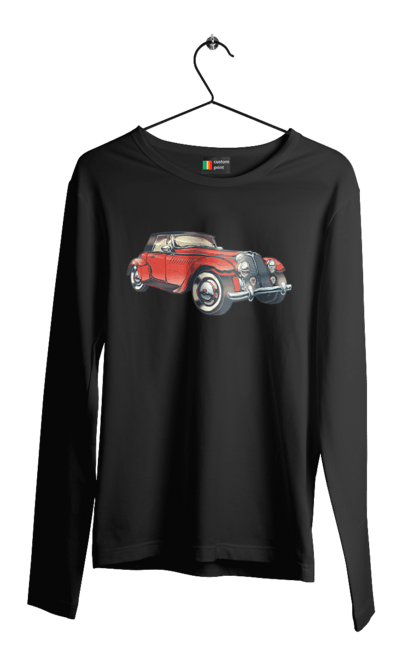 Чоловічий лонгслів з принтом "Автомобіль Раритет". Авто, автомобіль, ретро. 2070702