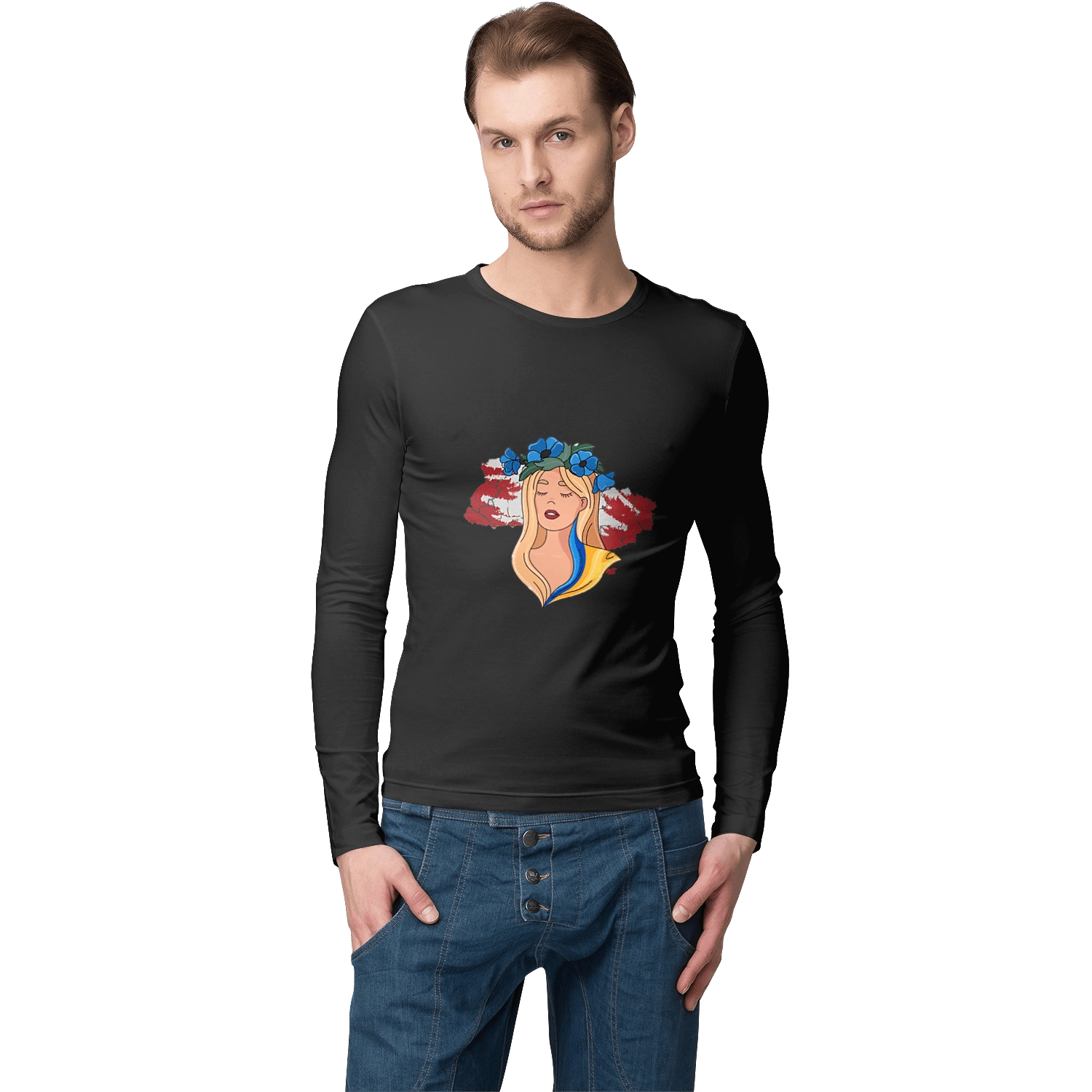 Girl on the map of Ukraine