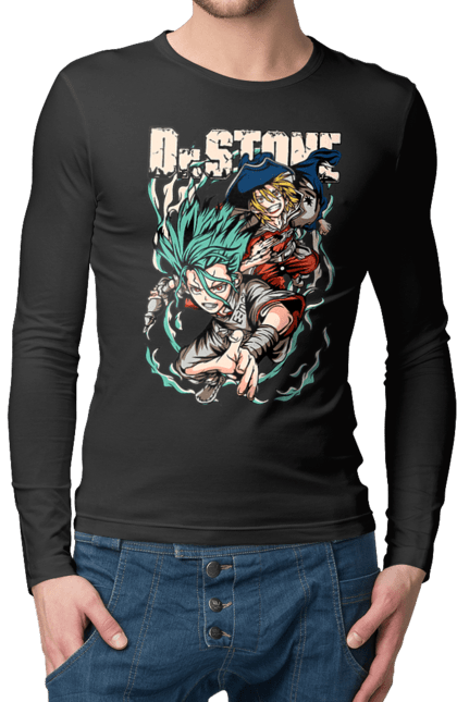 Men's longsleeve with prints Dr. Stone Senku and Ryuusui. Anime, dr. stone, ishigami, manga, ryuusui, ryuusui nanami, senku, senku ishigami. 2070702