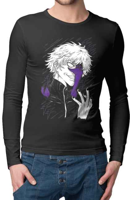 Men's longsleeve with prints Tokyo ghoul. Anime, drama, fiction, horror, kaneki ken, manga, tokyo ghoul. 2070702