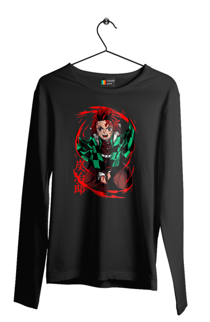 Men's longsleeve with prints Demon Slayer Tanjiro. Anime, demon slayer, kamado tanjiro, manga, tanjiro. 2070702