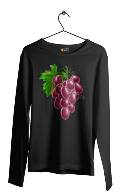Чоловічий лонгслів з принтом "Виноград". Виноград, фрукт. 2070702