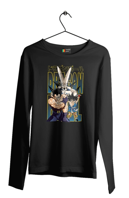 Men`s longsleeve with prints Dragon Ball. Anime, dragon ball, goku, manga, tv series, vegeta. 2070702